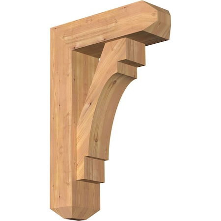 Merced Craftsman Smooth Bracket W/ Offset Brace, Western Red Cedar, 7 1/2W X 24D X 36H